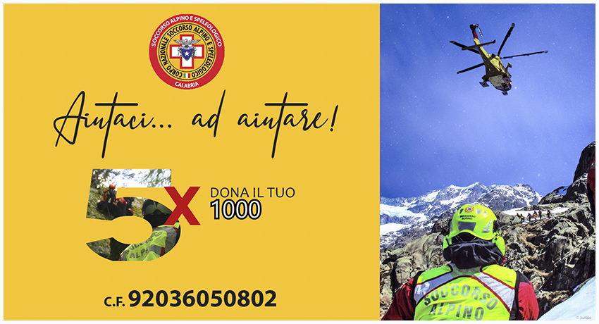 Dona il 5 x 1000 al Soccorso Alpino e Speleologico Calabria