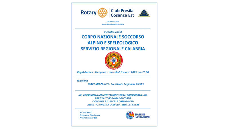 Rotary Club Presila Cosenza Est organizza un incontro con il SASC